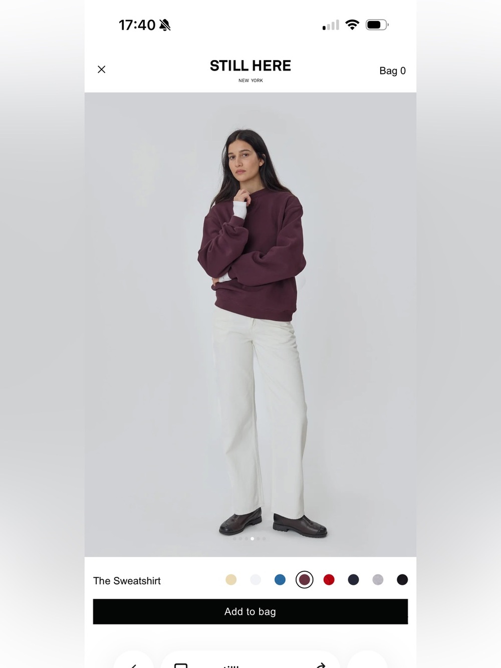 Still Here Plum Crewneck Sweatshirt size small worn once!